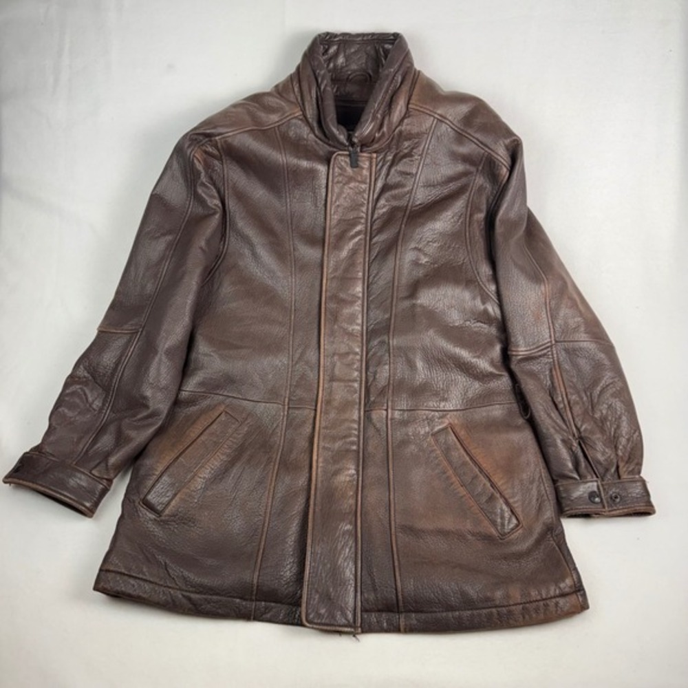 Pelle Studio Wilsons Leather Brown Thinsulate‎ Insulated Car Coat Jacket Mens M